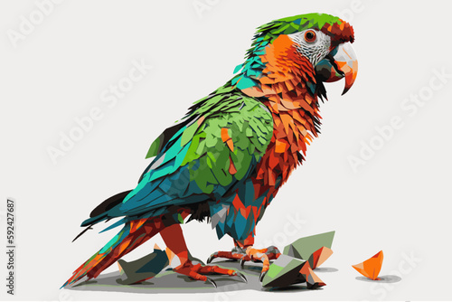 Obraz na plátne vector colorful parrot illustration