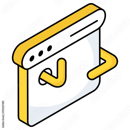 A flat design icon of hacking website 