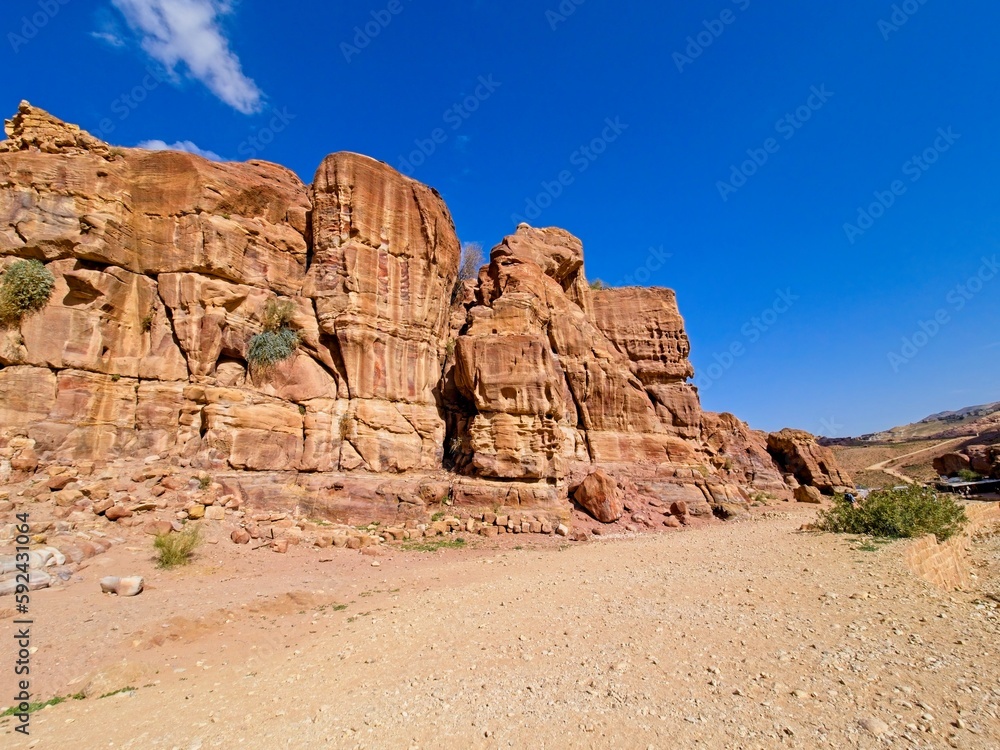Fototapeta premium Street of Facades in ancient city Petra, Jordan