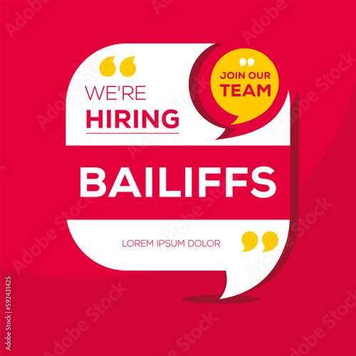 We are hiring (Bailiffs), Join our team.