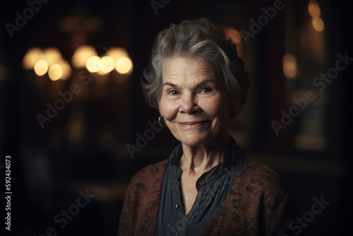 Portrait of a beautiful senior woman looking at the camera and smiling © Robert MEYNER