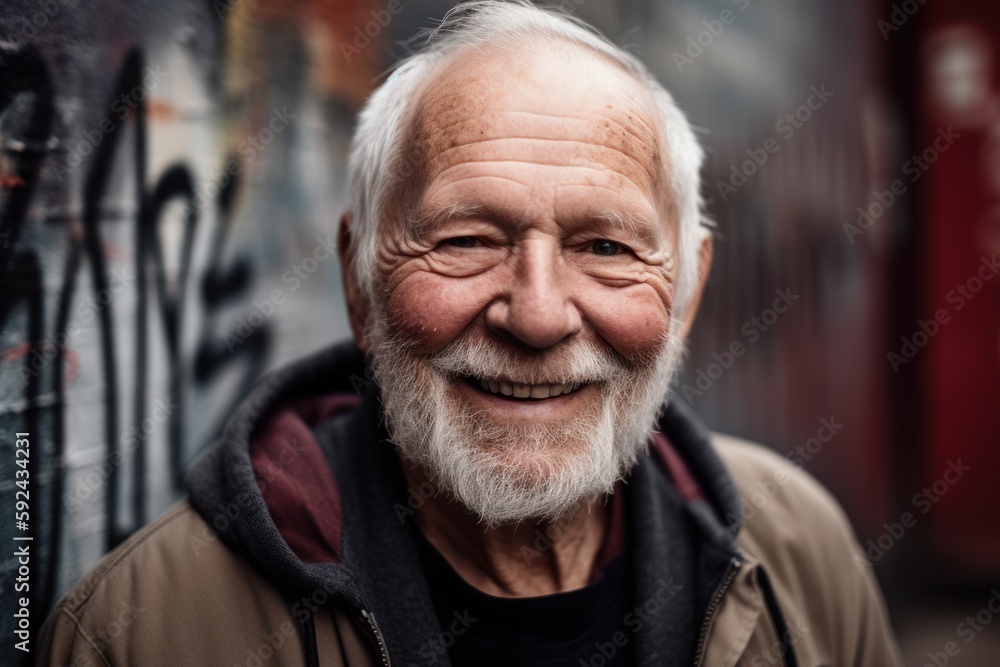 Portrait of a smiling senior man in the street. Old man. Portrait of a smiling senior man in the street. Old man.