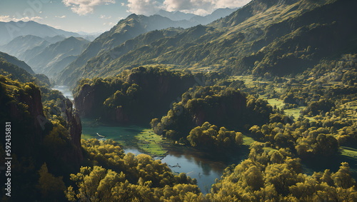 Enchanted Hours: Countryside Landscapes in Autumn and Spring - Generated AI