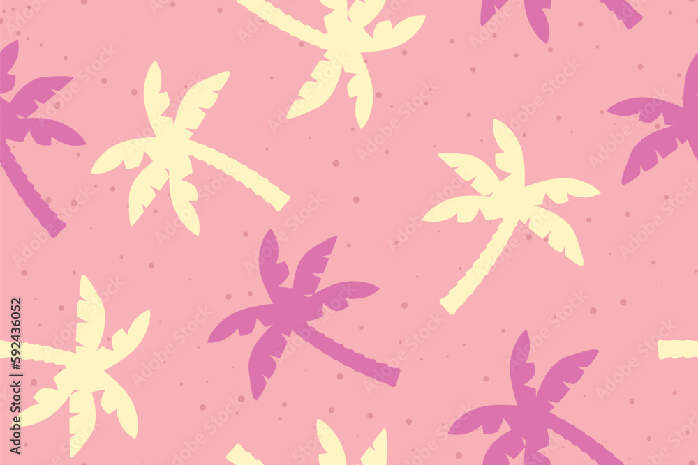 seamless summer pattern with palm trees - vector illustration
