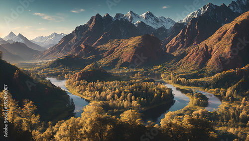 Enchanted Hours: Countryside Landscapes in Autumn and Spring - Generated AI