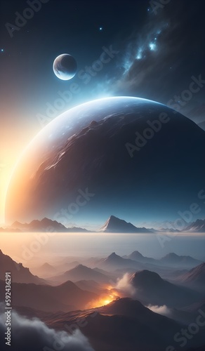 Handy-Wallpaper eines Planeten im Weltall