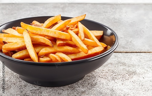 illustration of a plate of french fries  created by ai.