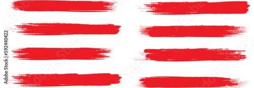 Wallpaper Mural Red brush stroke set isolated on background. Paint brush stroke vector for ink paint, grunge design element, dirt banner, watercolor design, dirty texture. Trendy brush stroke, vector illustration Torontodigital.ca