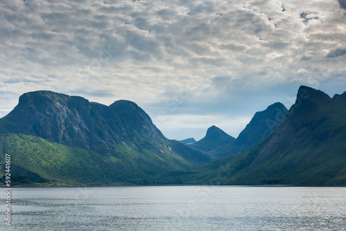 Landscape of the fjord of Senja, Norway