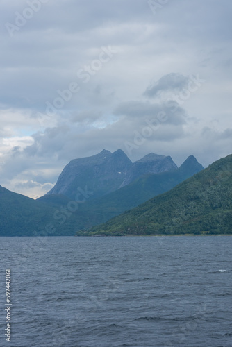 Beautiful  view over a Norwegian fjord from the sea © Stefano Zaccaria