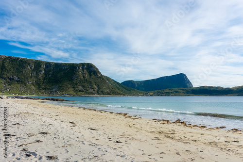 Haukland Beach in the Lofoten Islands   Norway