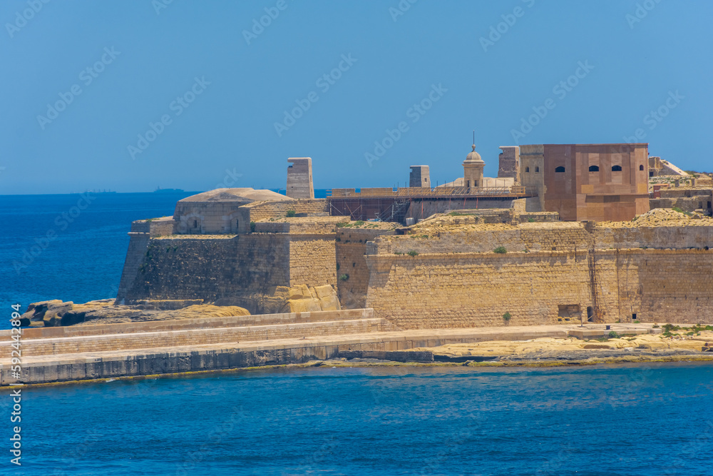 View of Fort Ricasoli from Valletta,  Malta