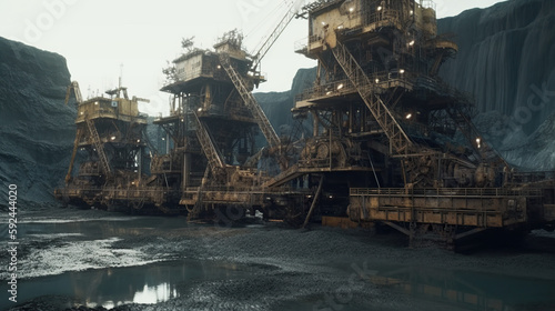 Image of mineral extraction machine in the sea.