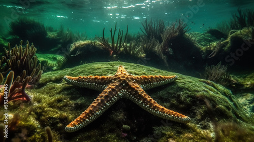 Detailed image of starfish on reef.
