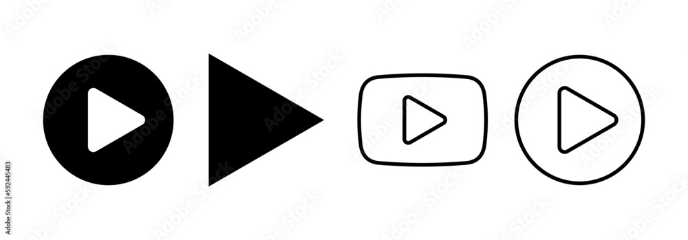 Play Icon vector for web and mobile app. Play button sign and symbol Play Icon vector for web and mobile app. Play button sign and symbol