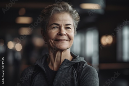 Portrait of a smiling senior woman in a cafe. Close up.