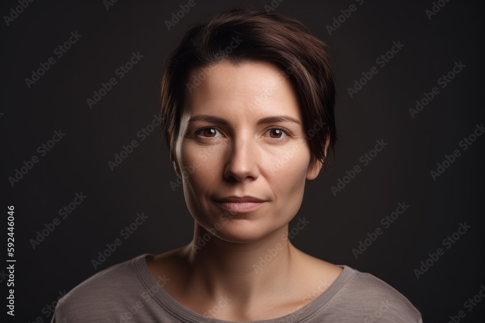 Portrait of a woman on a dark background. Studio shot. Portrait of a woman on a dark background. Studio shot.