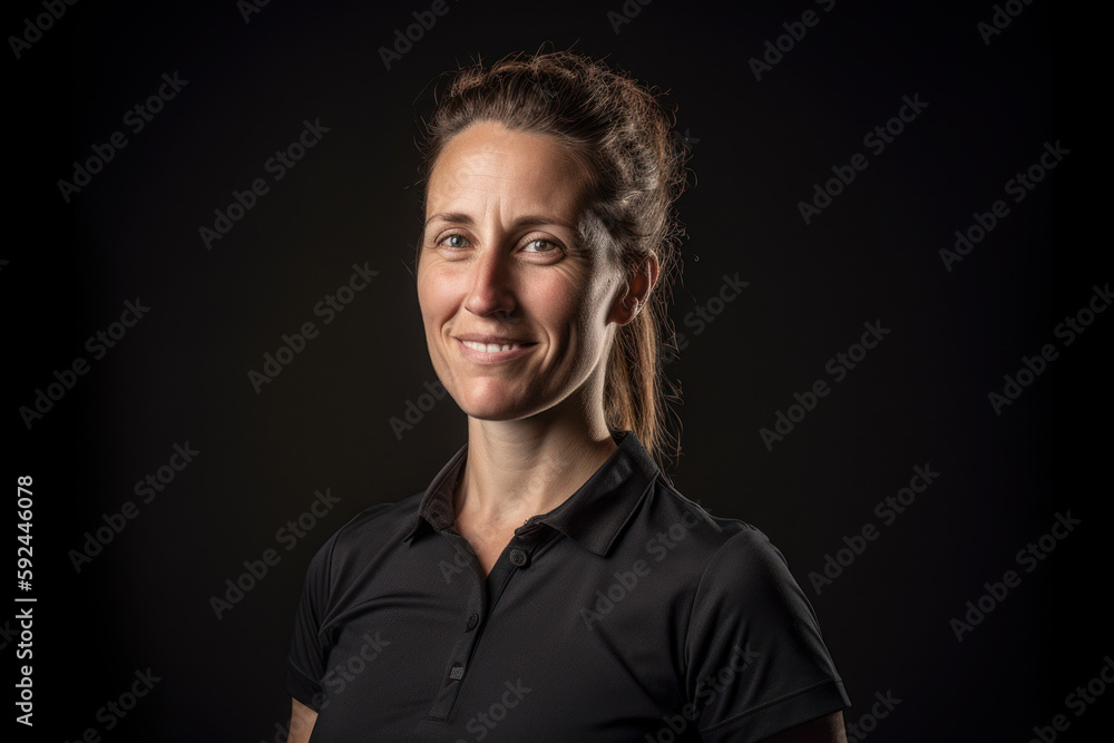 Obraz premium Portrait of a beautiful woman on a black background. Studio shot.