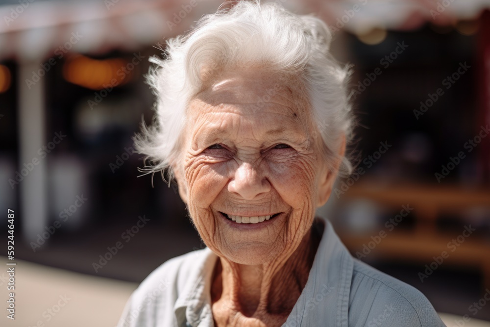 Portrait of a smiling senior woman in a park on a sunny day Portrait of a smiling senior woman in a park on a sunny day