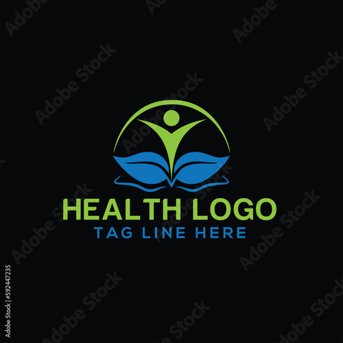 natural health aid logo design icon