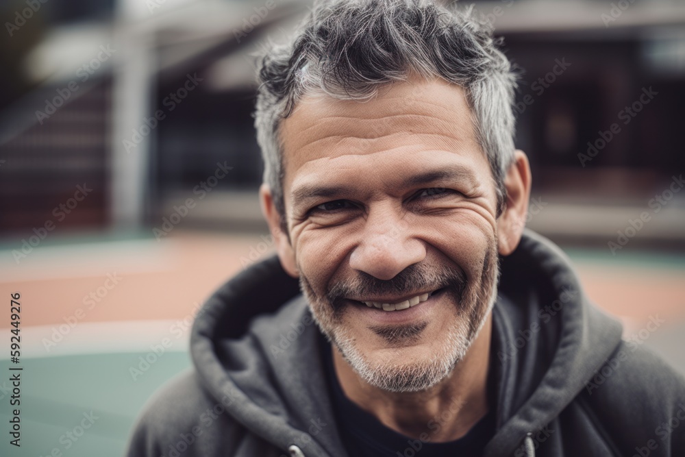 Portrait of a happy senior man with grey hair in the city Portrait of a happy senior man with grey hair in the city