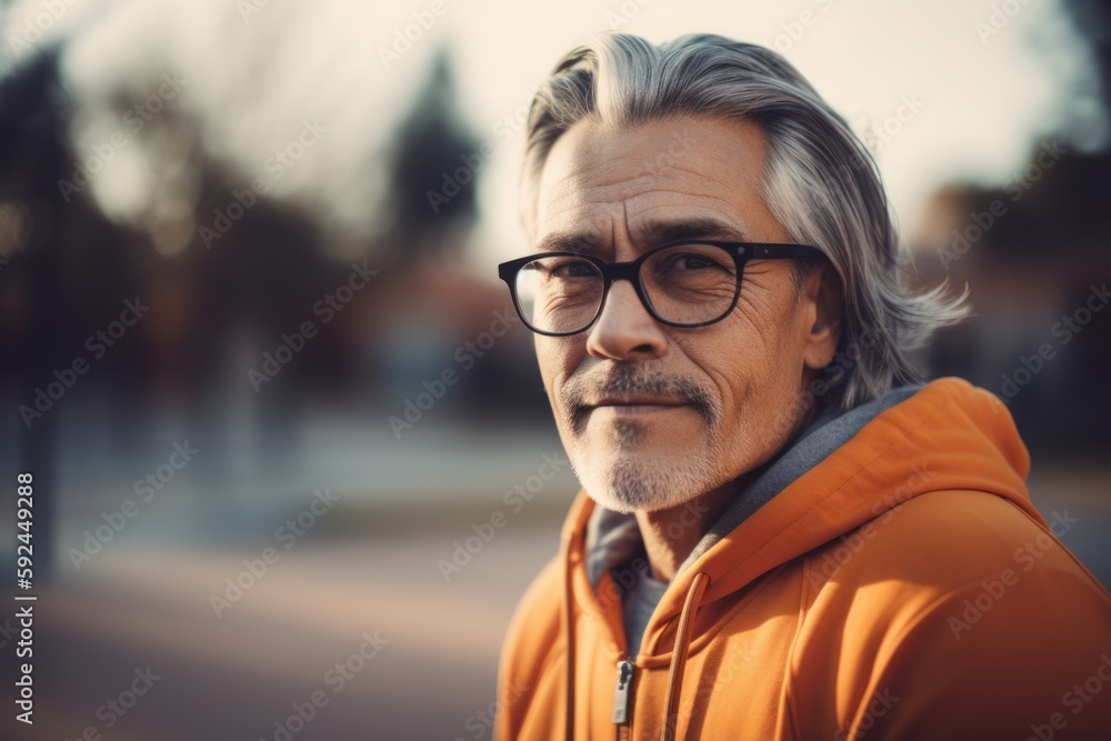 Portrait of senior man with eyeglasses looking at camera outdoors Portrait of senior man with eyeglasses looking at camera outdoors
