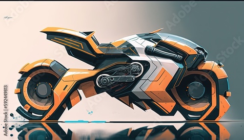 futuristic modern motorcycle concept by ai generative