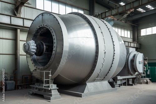 Leinwand Poster View of industrial ball mill