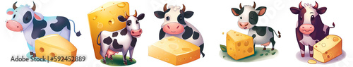 Cow and cheese. Generative AI.