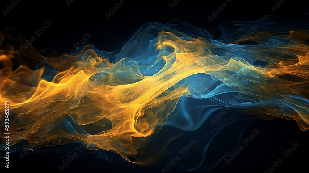 blue and gold flame abstract background