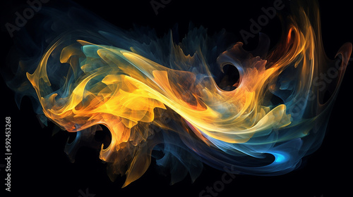 Fototapeta Naklejka Na Ścianę i Meble -  blue and gold flame abstract background
