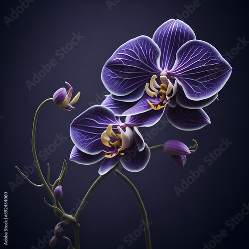 Uma bela orquídea, linda, de forma simples, em uma ilustração feita por ia, contendo sentimentos, cores, fundo tocante. photo