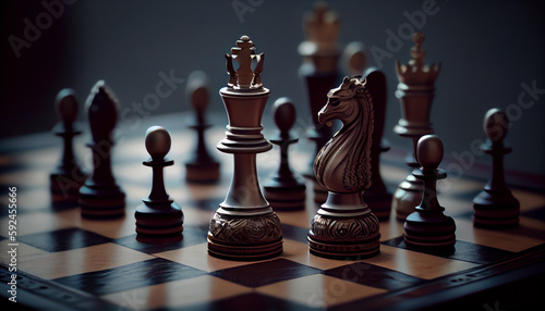 The world of chess and business realistic isolated. AI