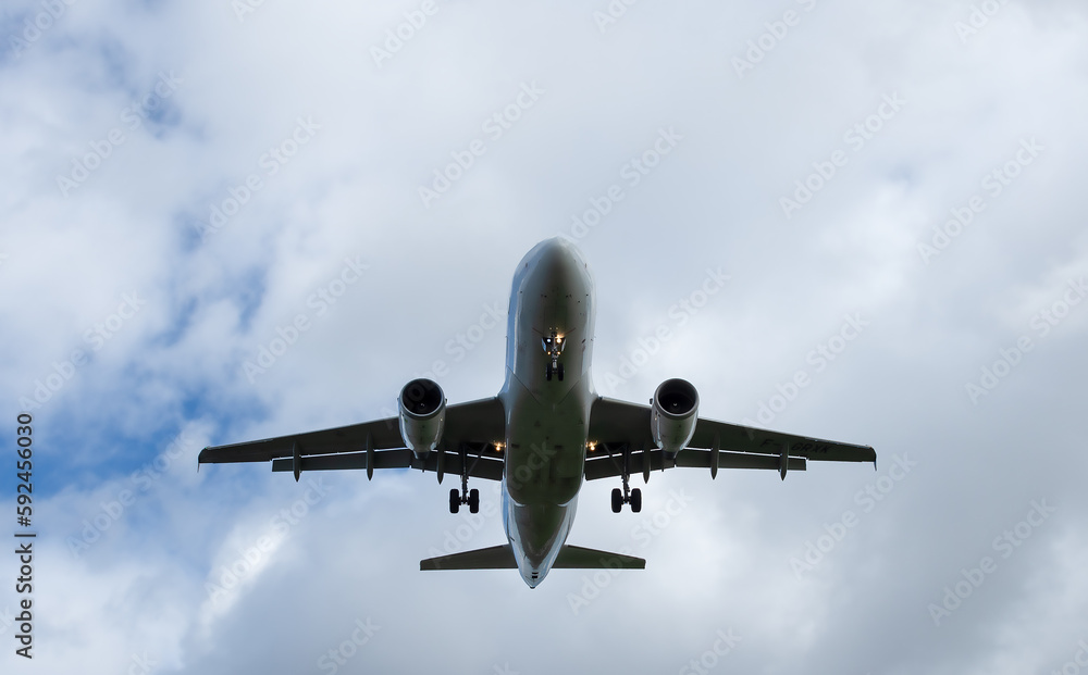 Fototapeta premium flying plane in the sky, air transport