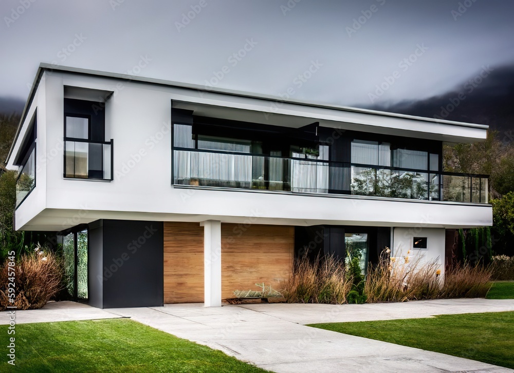 Fototapeta premium modern house with garden
