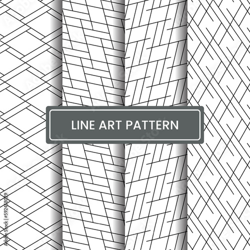 set of vector cubic pattern, geometric line pattern templates