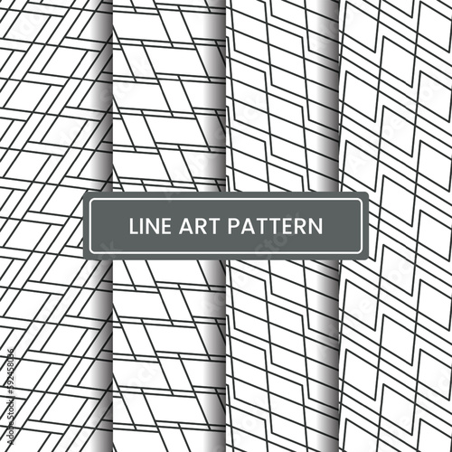 geometric line pattern templates set of cubic pattern