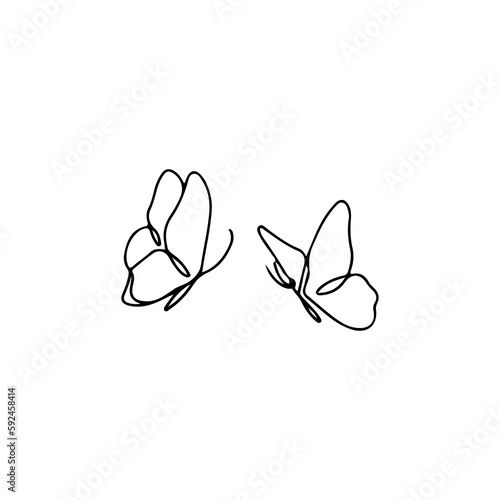 vector illustration of two butterflies line concept © ahmad yusup