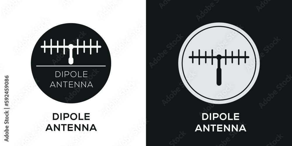 Fototapeta premium (Dipole antenna) Icon, Vector sign.