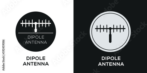 (Dipole antenna) Icon, Vector sign.