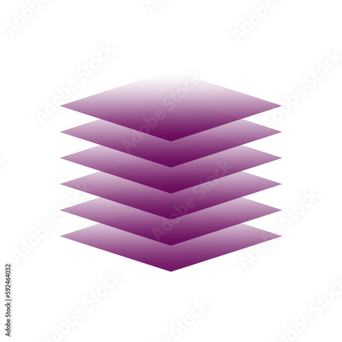 Stacked tower abstract server, HDD, hosting or building construction icon. Vector illustration. E
