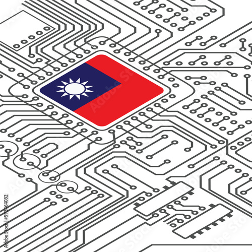 Electric circuit perspective Taiwan microchip