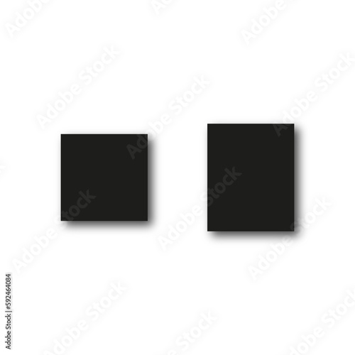 Black squares shadow on transparent background. Vector illustration.