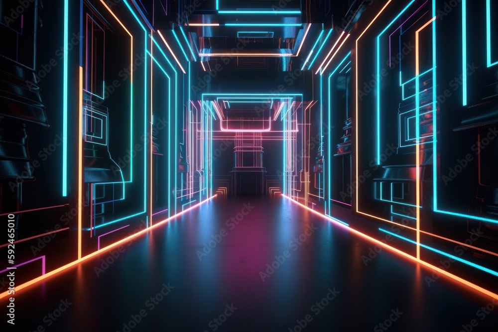 abstract background with neon lights