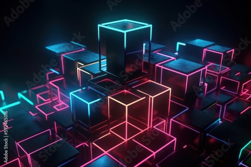 abstract background with neon lights