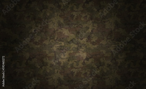 Illustration of a dark camouflage background with effects