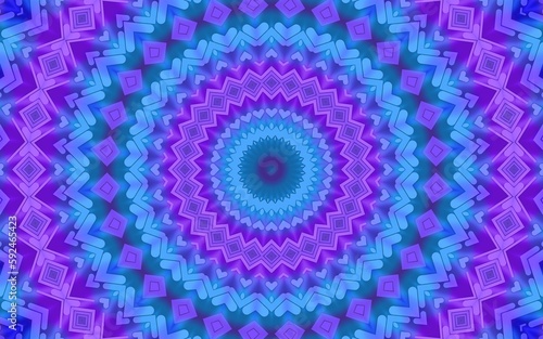 Illustration of blue violet background with shapes and patterns