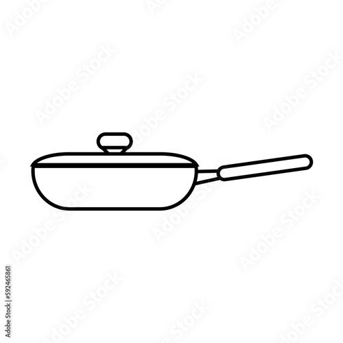 Frying pan icon on white.
