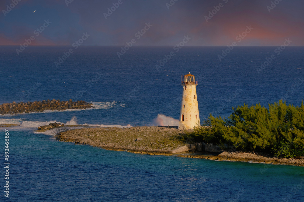 Lighthouse in Nassau at Dusk