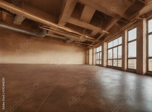 Empty warehouse wall or commercial area, industrial background
